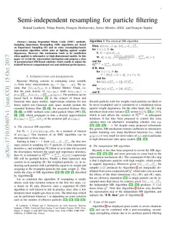 Semi-independent resampling for particle filtering