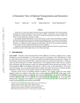 A Geometric View of Optimal Transportation and Generative Model
