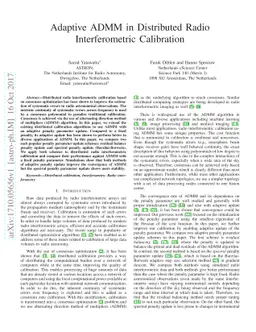Adaptive ADMM in Distributed Radio Interferometric Calibration