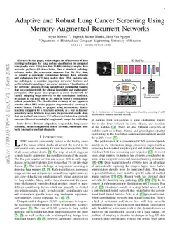 Lung Cancer Screening Using Adaptive Memory-Augmented Recurrent Networks