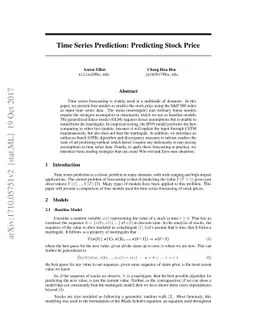 Time Series Prediction : Predicting Stock Price