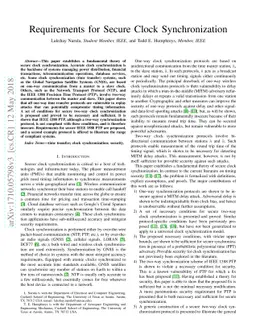 Requirements for Secure Clock Synchronization