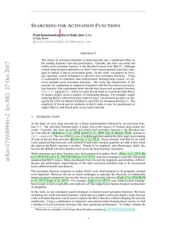 Searching for Activation Functions