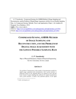 Compressed Sensing, ASBSR-method of image sampling and reconstruction
  and the problem of digital image acquisition with the lowest possible
  sampling rate