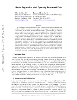 Linear Regression with Sparsely Permuted Data