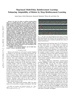 Map-based Multi-Policy Reinforcement Learning: Enhancing Adaptability of
  Robots by Deep Reinforcement Learning