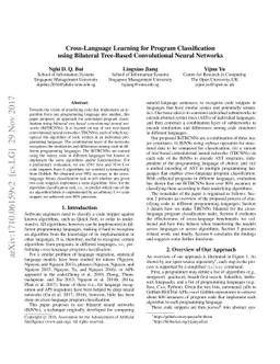 Cross-Language Learning for Program Classification using Bilateral
  Tree-Based Convolutional Neural Networks