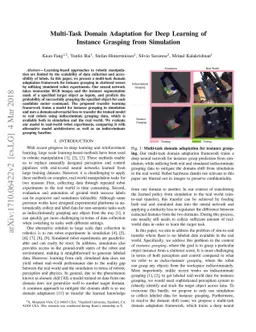 Multi-Task Domain Adaptation for Deep Learning of Instance Grasping from
  Simulation