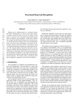 Pose-based Deep Gait Recognition