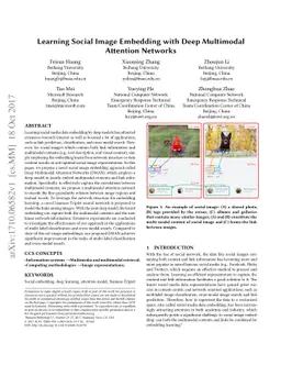 Learning Social Image Embedding with Deep Multimodal Attention Networks