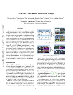 VisDA: The Visual Domain Adaptation Challenge