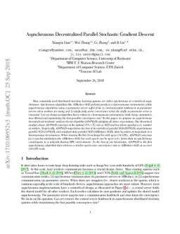 Asynchronous Decentralized Parallel Stochastic Gradient Descent
