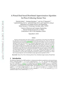 A Primal-Dual based Distributed Approximation Algorithm for
  Prize-Collecting Steiner Tree