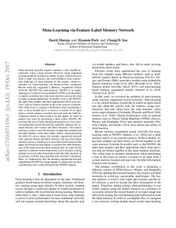 Meta-Learning via Feature-Label Memory Network