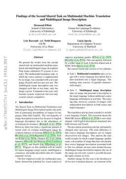 Findings of the Second Shared Task on Multimodal Machine Translation and
  Multilingual Image Description