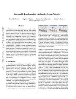 Interpretable Transformations with Encoder-Decoder Networks