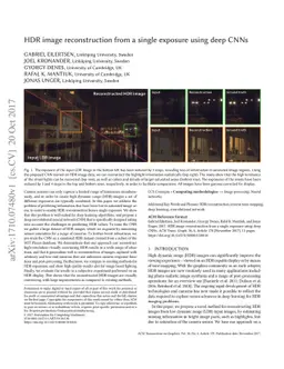 HDR image reconstruction from a single exposure using deep CNNs