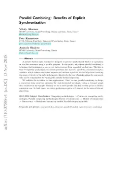 Parallel Combining: Benefits of Explicit Synchronization