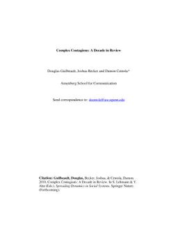 Complex Contagions: A Decade in Review