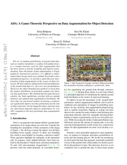 ADA: A Game-Theoretic Perspective on Data Augmentation for Object
  Detection