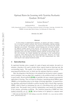 Optimal Rates for Learning with Nyström Stochastic Gradient Methods