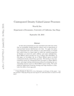 Cointegrated Density-Valued Linear Processes