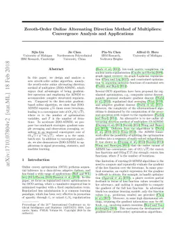 Zeroth-Order Online Alternating Direction Method of Multipliers:
  Convergence Analysis and Applications
