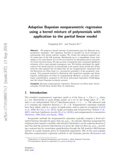 Adaptive Bayesian nonparametric regression using kernel mixture of
  polynomials with application to partial linear model