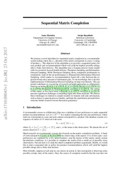 Sequential Matrix Completion