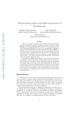 Democratizing online controlled experiments at Booking.com