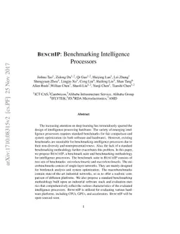 BENCHIP: Benchmarking Intelligence Processors