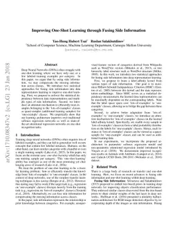 Improving One-Shot Learning through Fusing Side Information