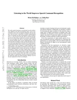 Listening to the World Improves Speech Command Recognition