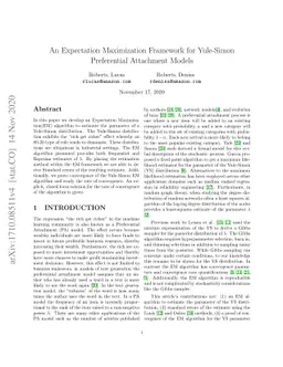 An Expectation Maximization Framework for Yule-Simon Preferential
  Attachment Models