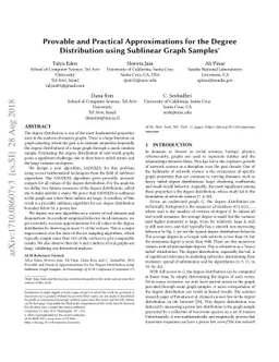 Provable and practical approximations for the degree distribution using
  sublinear graph samples