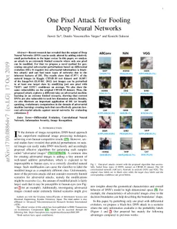 One pixel attack for fooling deep neural networks