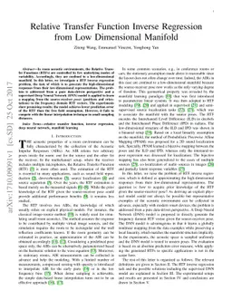 Relative Transfer Function Inverse Regression from Low Dimensional
  Manifold