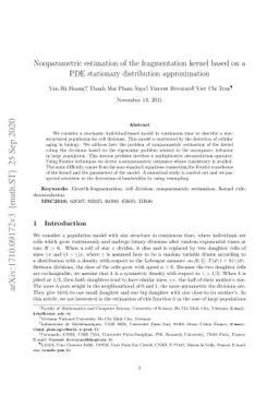 Nonparametric estimation of the fragmentation kernel based on a PDE
  stationary distribution approximation