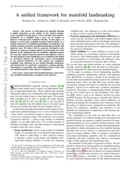 A unified framework for manifold landmarking
