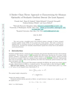 A Markov Chain Theory Approach to Characterizing the Minimax Optimality
  of Stochastic Gradient Descent (for Least Squares)