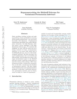 Reparameterizing the Birkhoff Polytope for Variational Permutation
  Inference