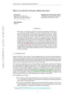 Meta Learning Shared Hierarchies