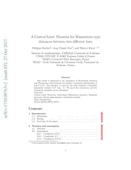 A Central Limit Theorem for Wasserstein type distances between two
  different laws