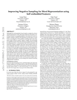 Improving Negative Sampling for Word Representation using Self-embedded
  Features