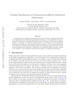 Gradient Sparsification for Communication-Efficient Distributed
  Optimization