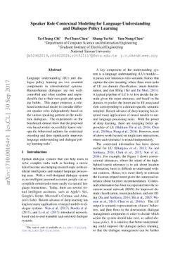 Speaker Role Contextual Modeling for Language Understanding and Dialogue
  Policy Learning