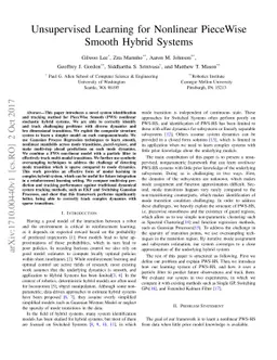 Unsupervised Learning for Nonlinear PieceWise Smooth Hybrid Systems