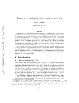Permutation methods for factor analysis and PCA