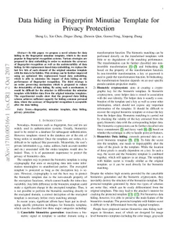 Data hiding in Fingerprint Minutiae Template for Privacy Protection