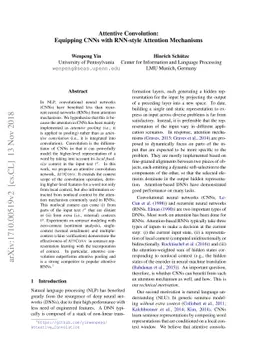 Attentive Convolution: Equipping CNNs with RNN-style Attention
  Mechanisms